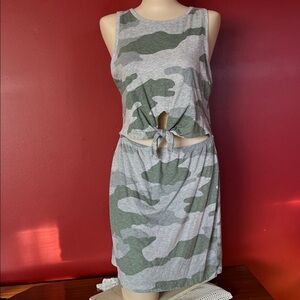 Like new Aerie Camo Tank Dress with Tie Front